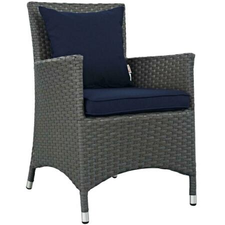 EAST END IMPORTS Sojourn Outdoor Patio Armchair- Canvas Navy EEI-1924-CHC-NAV